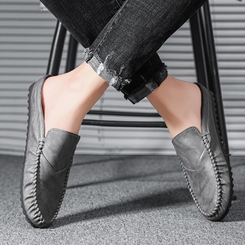 Mens Loafers Shoe Round Toe PU Leather Half Loafers Shoes Resistant Flat Heel Comfortable Outdoor Wedding Slip On2