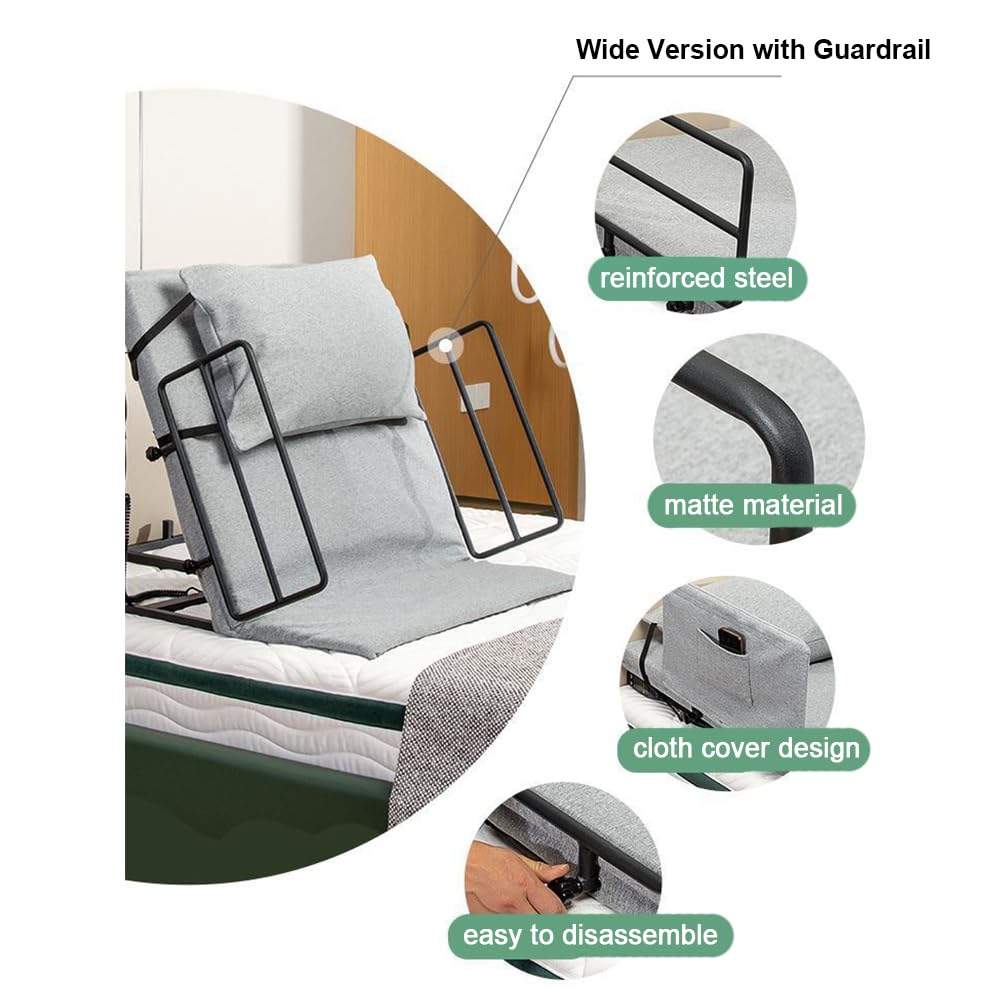 Respaldo elevable for cama, respaldo elevable eléctrico ajustable con almohada, ángulo ajustable de 2° a 65°, control remoto inteligente, ayuda for sentarse y levantarse for personas mayores(75x190cm)