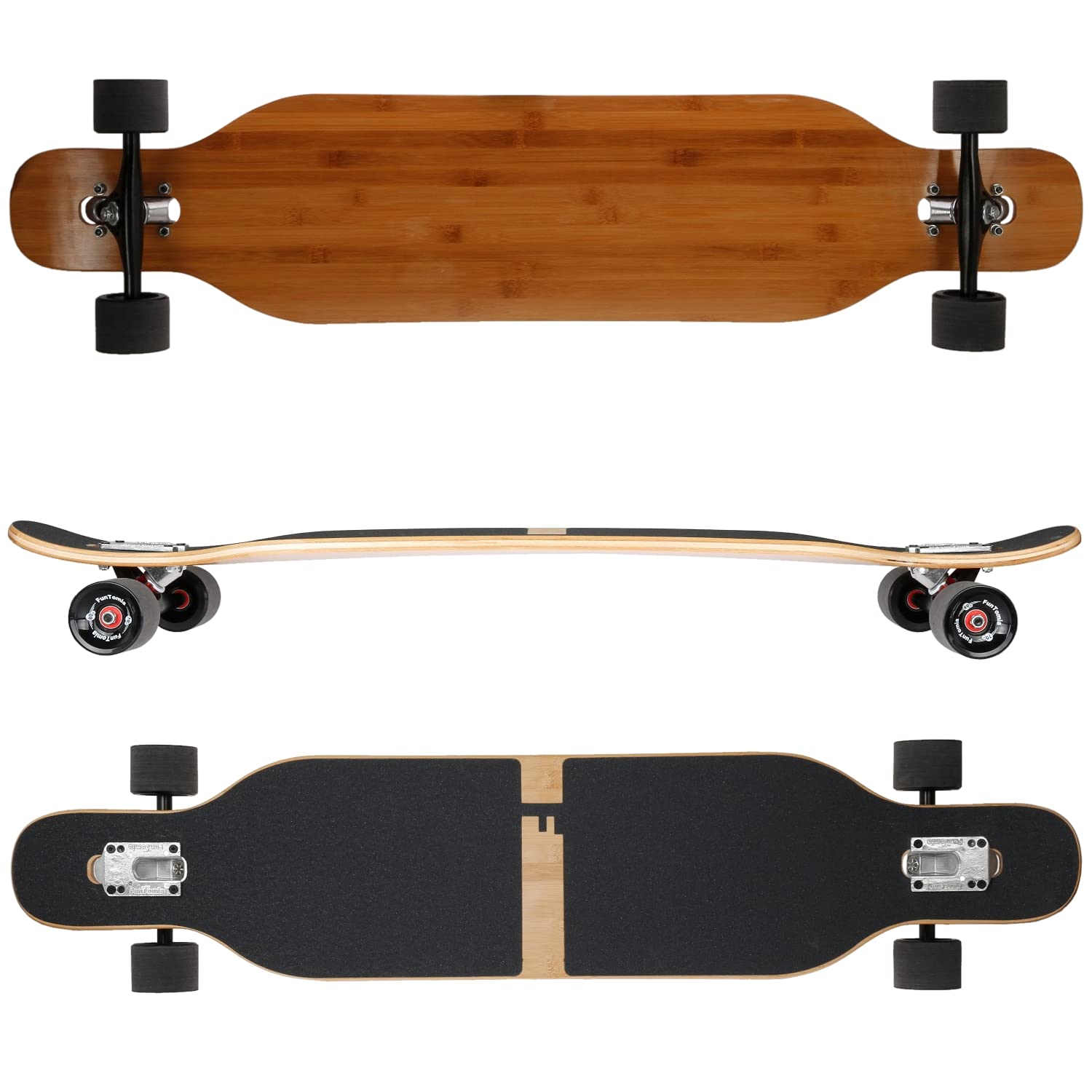 FunTomia Longboard Drop Through Cruiser 3 niveaux flexibles Roulement à billes Mach1 Speed