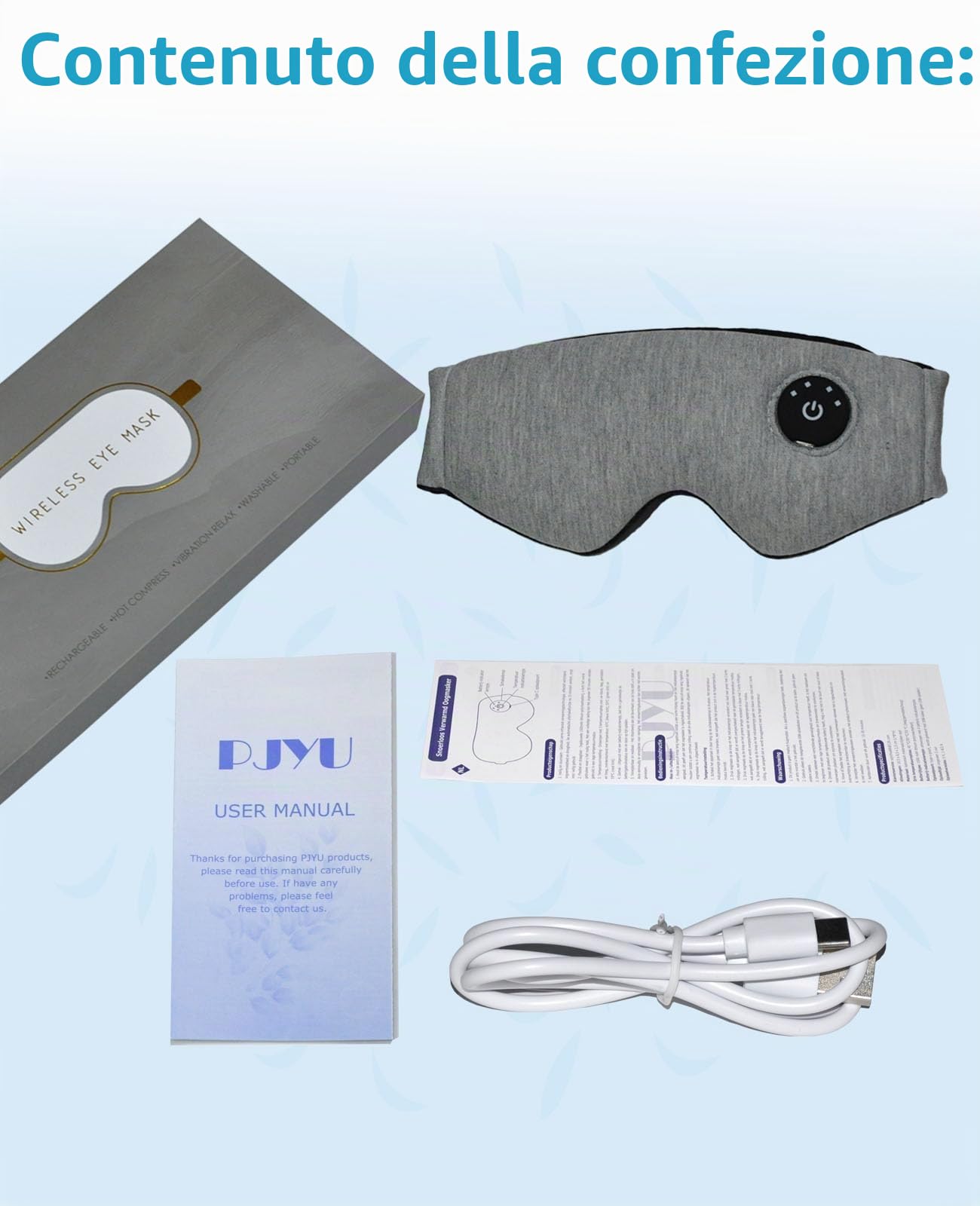 Maschera per occhi riscaldata, impacco caldo per occhi, maschera termica umida con fascia in velcro per trattamento blefarite e occhi secchi, 3 livelli di calore regolabili, lavabile e