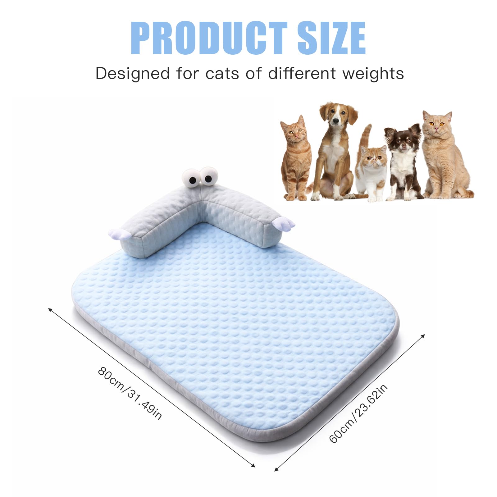 Letto refrigerante per cani e gatti – Tappetino rinfrescante in seta di ghiaccio con rivestimento lavabile – ortopedico e antiscivolo per l'estate – ideale per canili, auto e appartamento