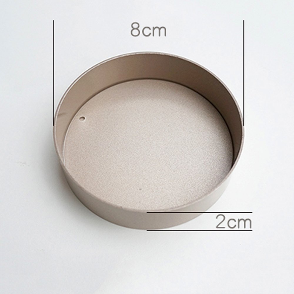 Roségold Aluminium Törtchen-Form-Set von 4 mit einer Holzpresse, Runde Backform 4er Set und Gebäckform und Torte, Tart & Quiche Pfannen