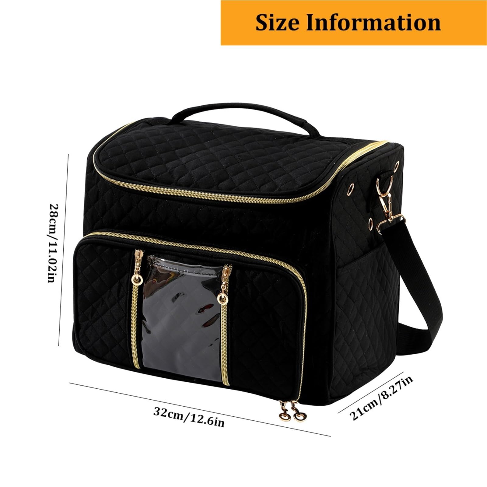 projekttasche für strickzeug Empty Knitting Storage Bag Crochet Multifunctional Tote Bags Large Capacity DIY Needle Arts Craft Yarn für Wolle und Strickzubehör(Black)