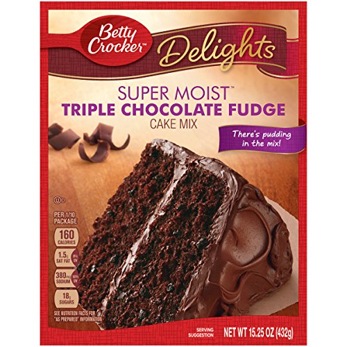 Betty Crocker Super Moist Cake Mix Triple Chocolate Fudge 15.25 oz Box