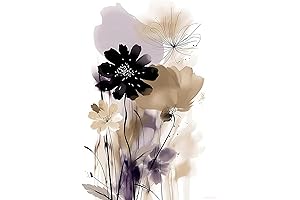 Modern Diamond Painting Kit: Abstract Black and White Floral Masterpiece