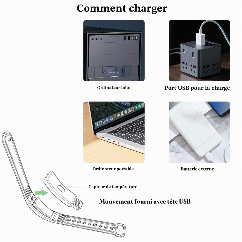 Réveil à Vibration en Bracelet, Réveil Silencieux pour Enfants et Adultes, Montre de Dressage Pot, Rappel de Boisson, Rappel de Médicament