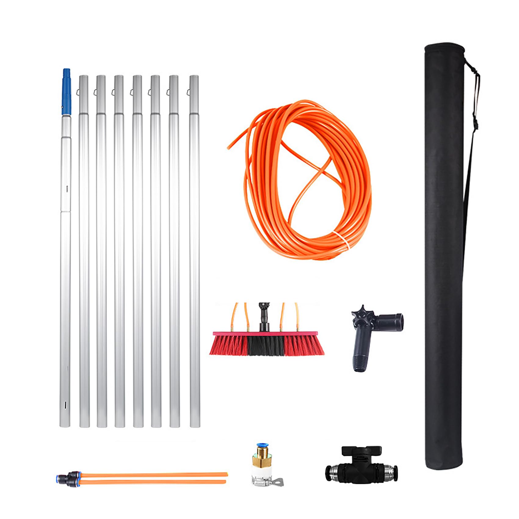 Perche nettoyage vitres 12m avec grande brosse de 35 cm multi-usage