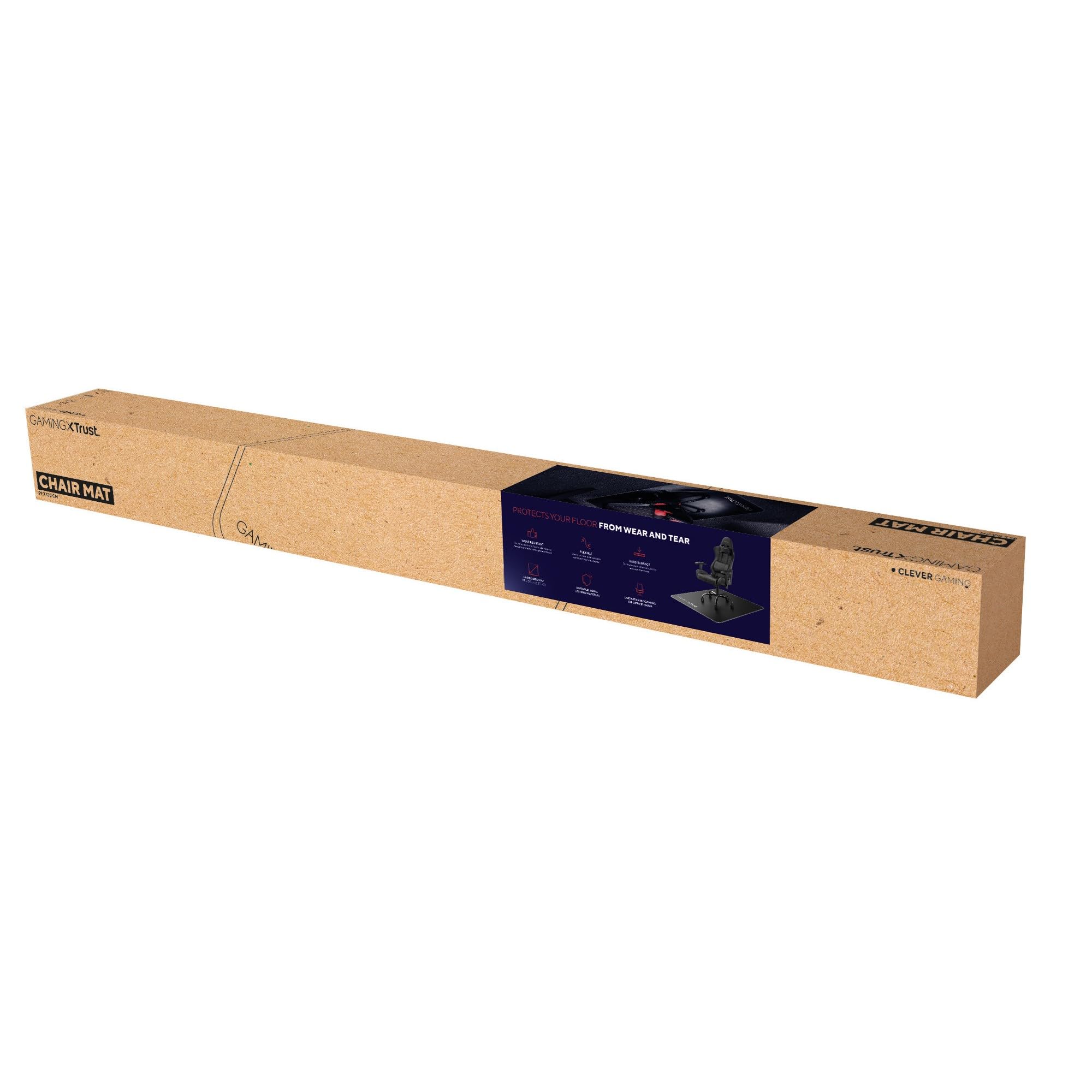 Trust Gaming GXT 715 Alfombrilla para Silla de Gaming 99 x 120 cm para Suelos Duros, Material Resistente y Duradero, Rectangular, Protector para Suelo - Negro