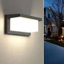 Arandela de Parede Externa 18W LED -, Dimensões 125x125x260mm, Temperatura de Cor 3000K(Branco Quente), Corpo em Alumínio, Proteção IP65, Ideal para Instalação em Jardins e Ambientes Externos