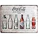 Nostalgic-Art 23207 Coca-Cola – Bottle Timeline – pomysł na prezent dla fanów Coke, blaszana tabliczka w stylu retro, z metalu, styl vintage, do dekoracji, 30 x 40 cm