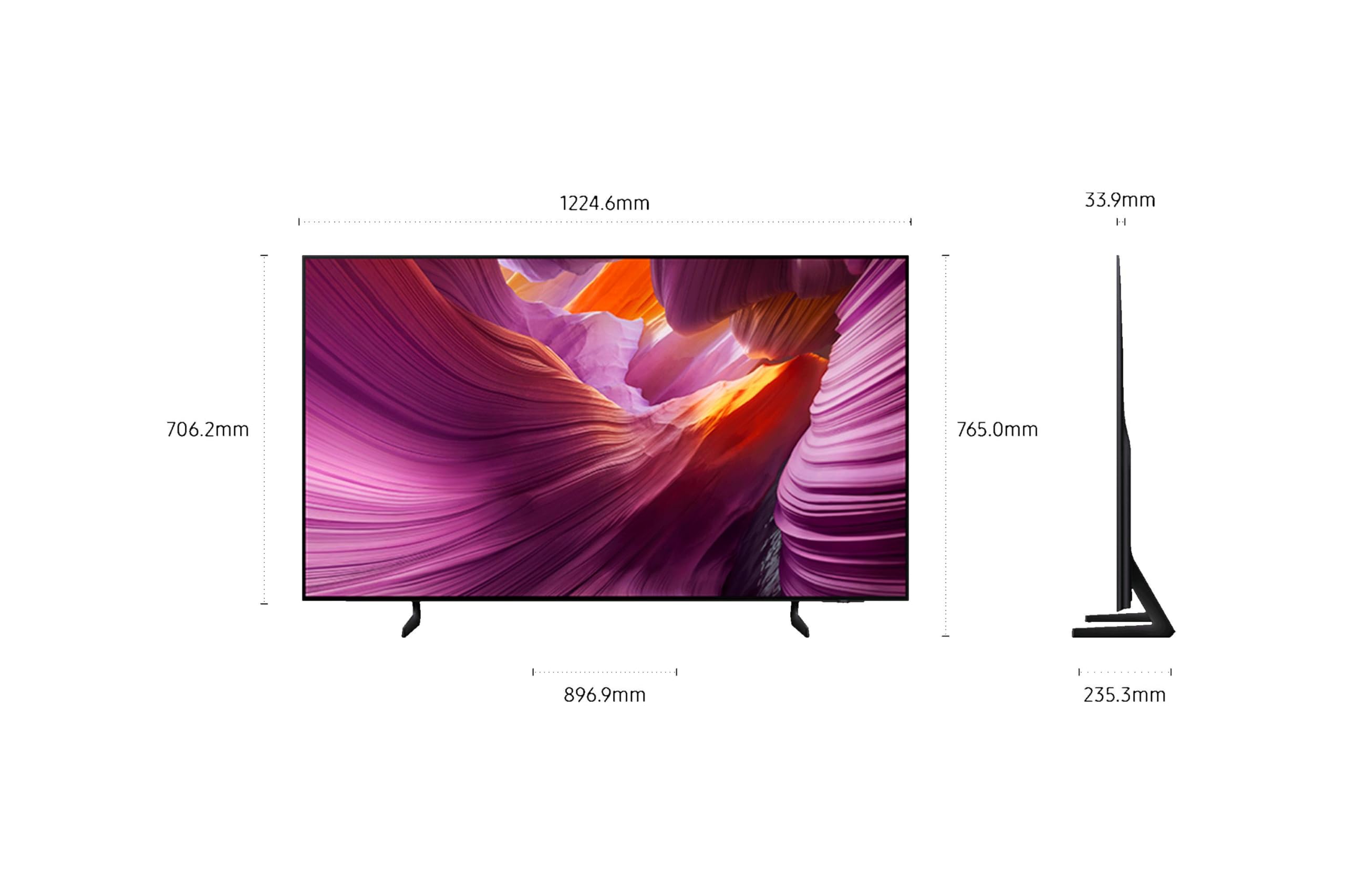 Samsung TV AI 55 Pouces OLED S85F 2025 4K Smart TV, Processeur NQ4 AI Gen2, WiFi, Airplay, HDR, Q-Symphony, OTS Lite, Gaming Hub, Bixby, Knox Security, Suivez Le Sport et Les Matchs de Football en 4K