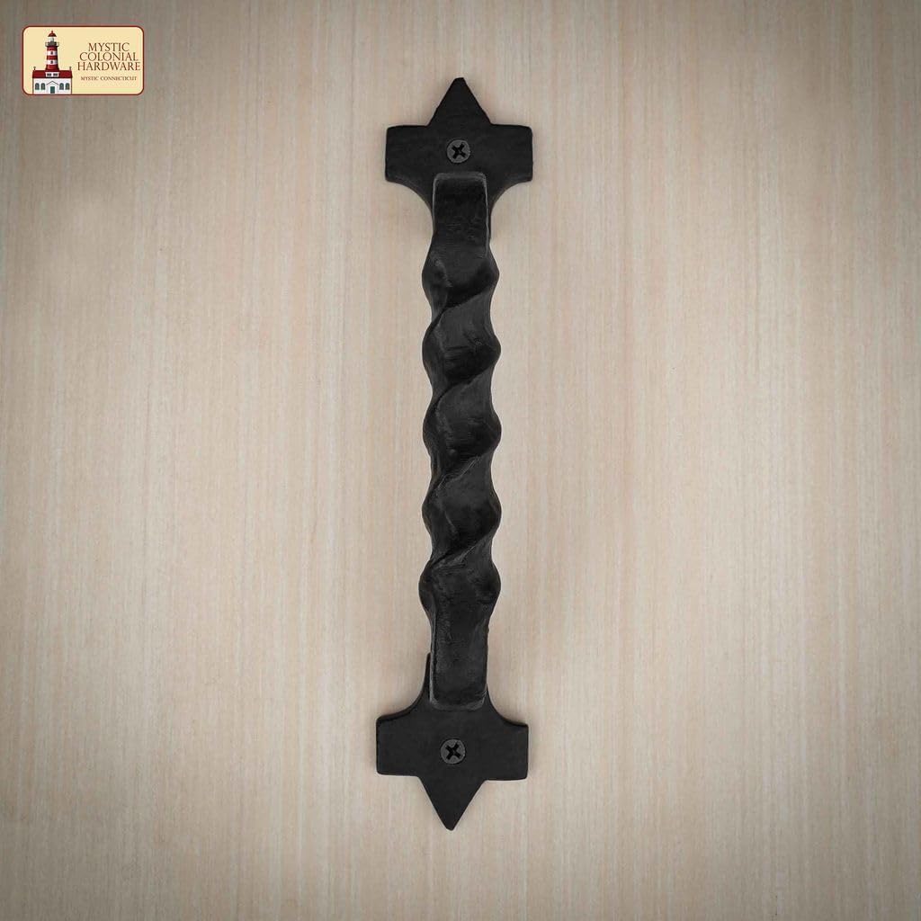 Mystic Colonial Rustic Cast Iron Door Pull Handle: Ideal for Victorian, Colonial, Retro, Steampunk, Gothic, Baroque, and Medieval Settings, (24.9x4.8) cm