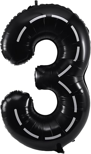 Miniatura 3 de Globo de aluminio grande de 40 pulgadas con número de helio, cumpleaños, boda, fiesta, 0-9 (morado, 4)