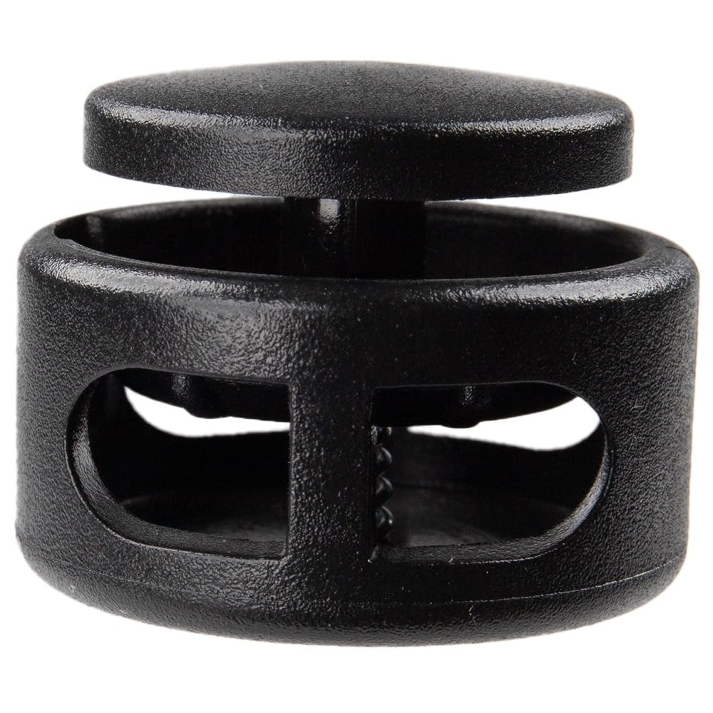 Paracord Planet Extra Large Spring-Loaded Plastic 2 Hole Cord Locks – Fits Up to 3/8 Bungee Cord, Crafting Ropes, & Cords