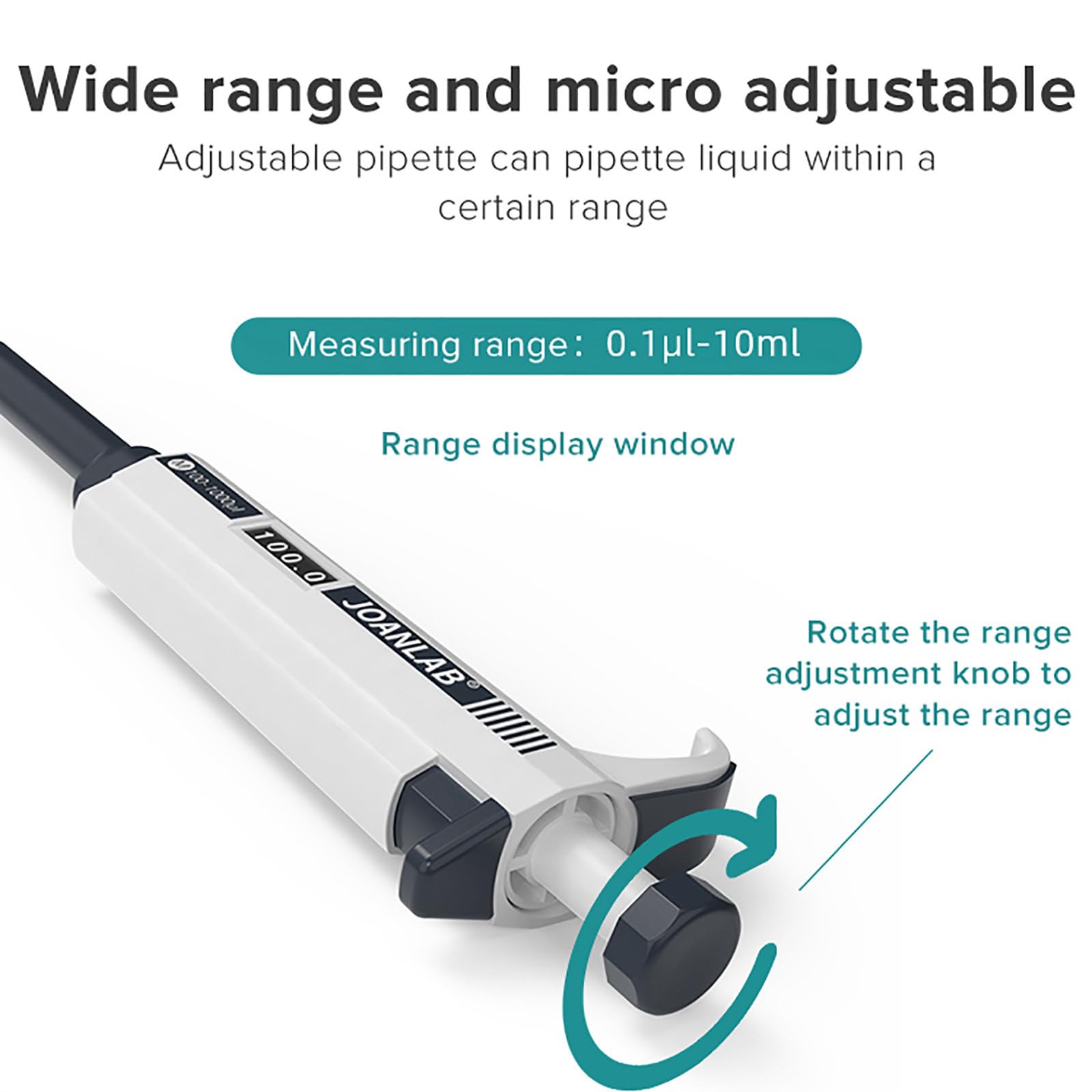 Micropipeta Digital (0,1 μl-10 ML), pipeta Manual de un Solo Canal, Alta precisión/sin residuos, para Laboratorios, Medicina, biología, con Puntas de pipeta,2-20ul