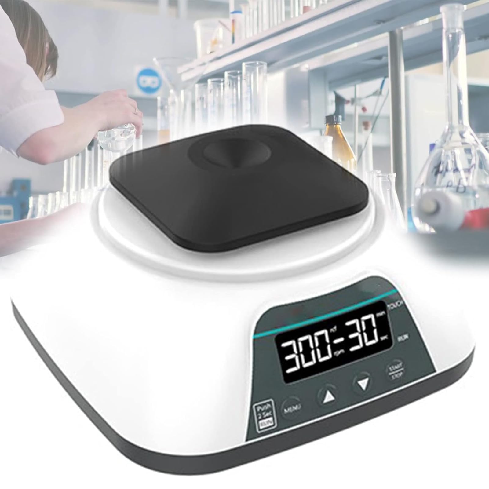 SenhE Mezclador Vórtice de Múltiples Placas de Control Inteligente, Agitador Orbital Digital de Laboratorio, Velocidad y Tiempo de Pantalla Digital LED, con Modo Temporizado