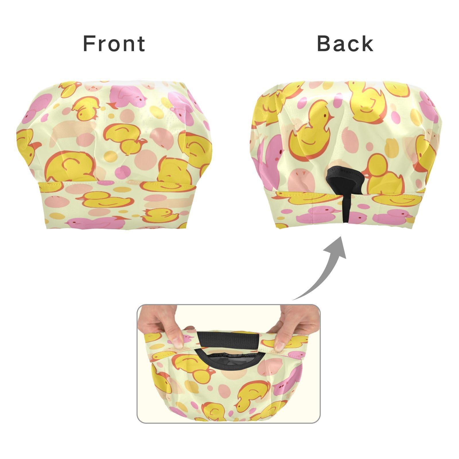 Bulletgxll Babies Ducks Kids Apron and Chef Hat Set Adjustable Bib Aprons with Pockets for Cooking Baking Painting