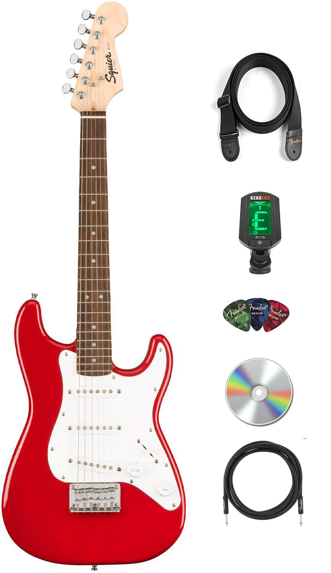 ギター Mini electric guitar Amazon.com: Fender Squier 3/4-Size Kids Mini Strat Electric Guitar
