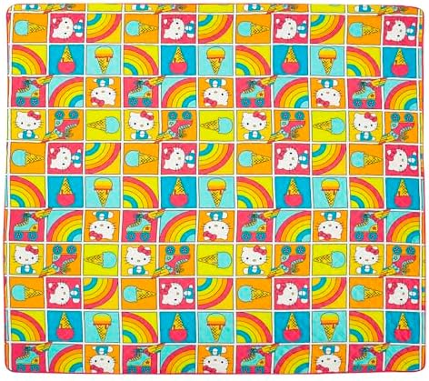 Northwest Hello Kitty Rainbow Red Full/Queen Quilted Blanket, Com...