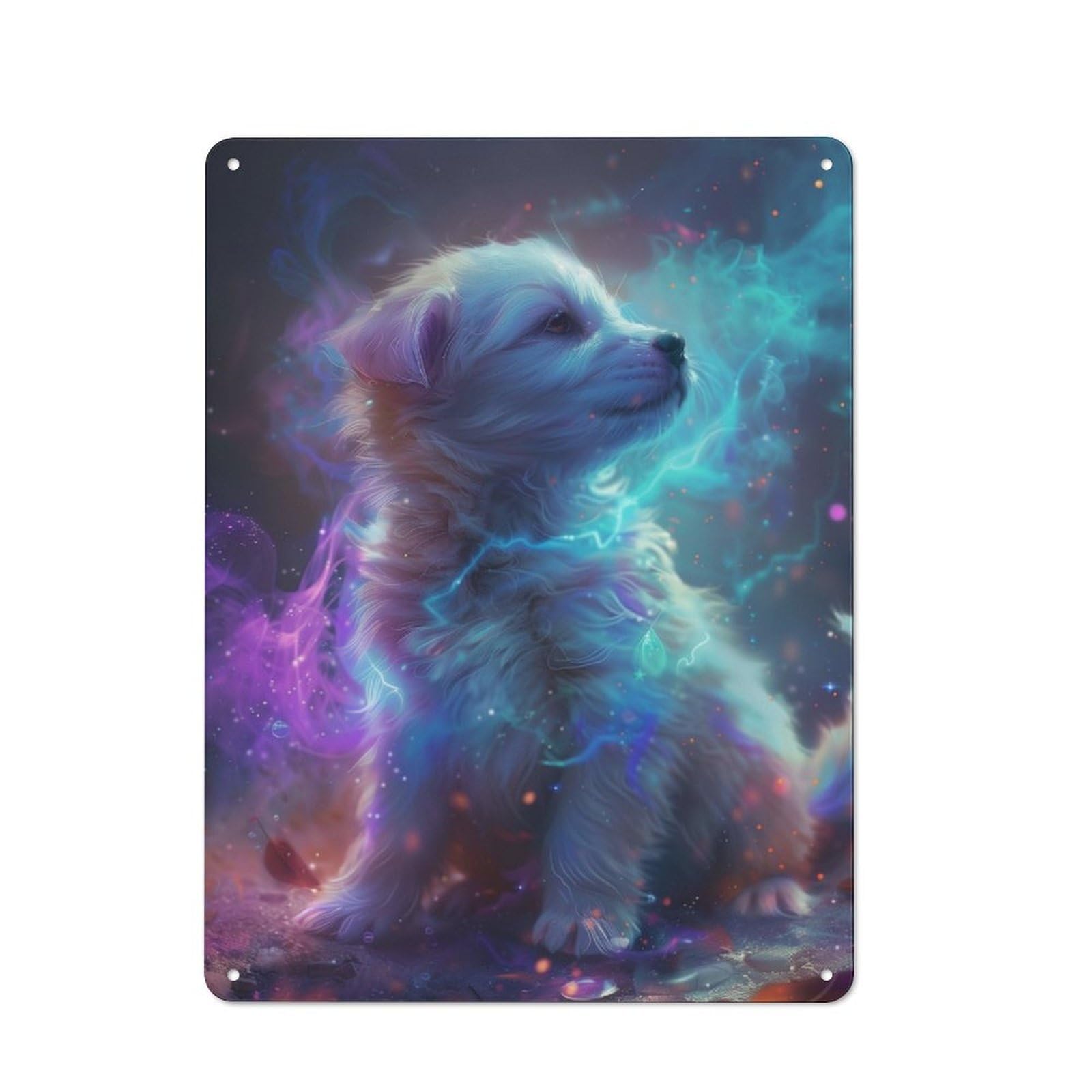 Junmoney Mystical Puppy Retro Metal Wall Sign 40X30cm With For Pub Or Café, A Housewarming Gift For Hospitality Wall Decor Collectors