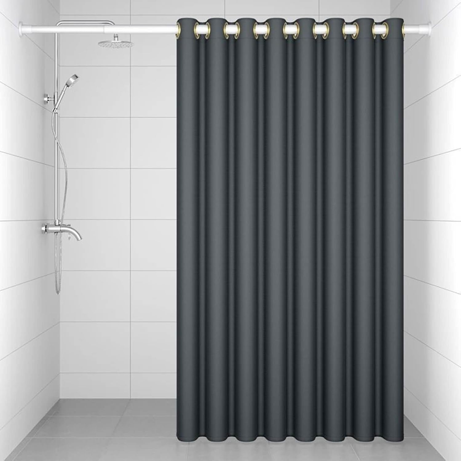 Bathroom Curtains Grommet,59" W x 78" H,Cloth Shower Curtain Pink Solid Color Polyester Shower Curtain Liner Bath Shower Curtain with Rings