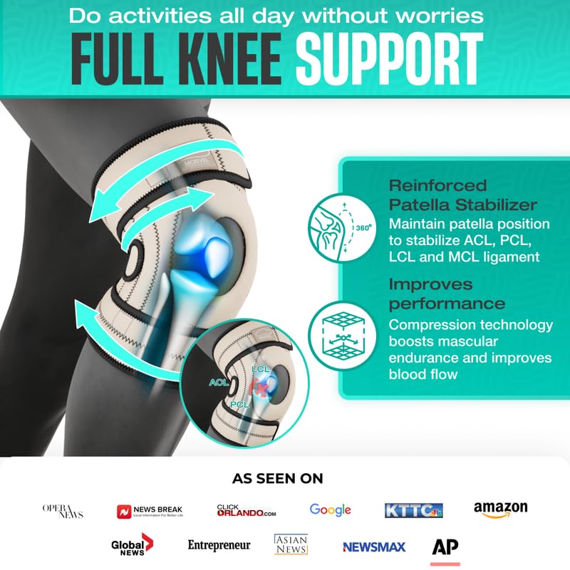 Image of Modvel ELITE Knee Brace for Men & Women - Patella Gel Pads & Side Stabilizers for ACL, Meniscus Tear, Arthritis & Injury Recovery - Maximum Support for Running, Sports & Joint Pain Relief