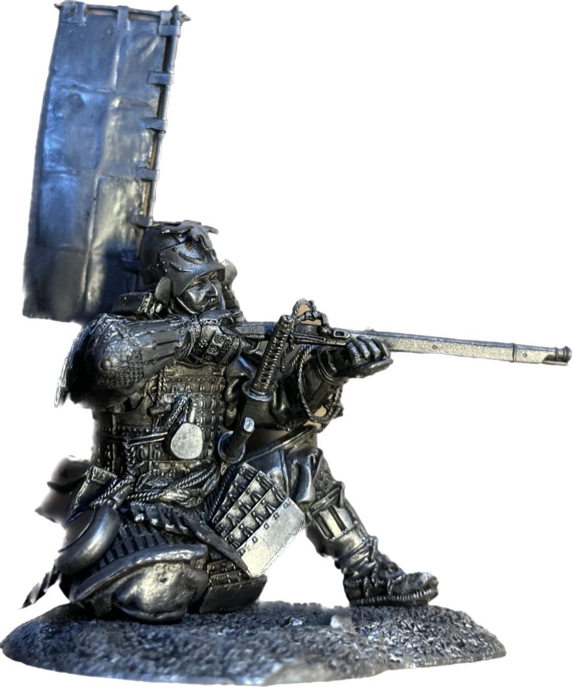 侍 武将 武士 武者 置物 銅像？ 金属 刀 骨董 美術 レトロ 細密