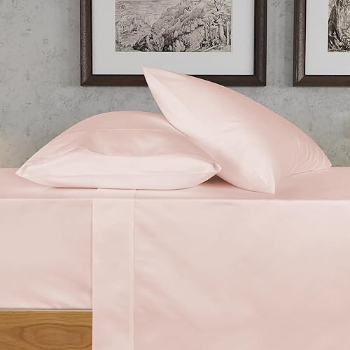 Juego de sábanas Urbanhut de algodón egipcio, 4 piezas de 700 hilos, de lujo, con bolsillo profundo y tejido de satén, de calidad superior, Blush,