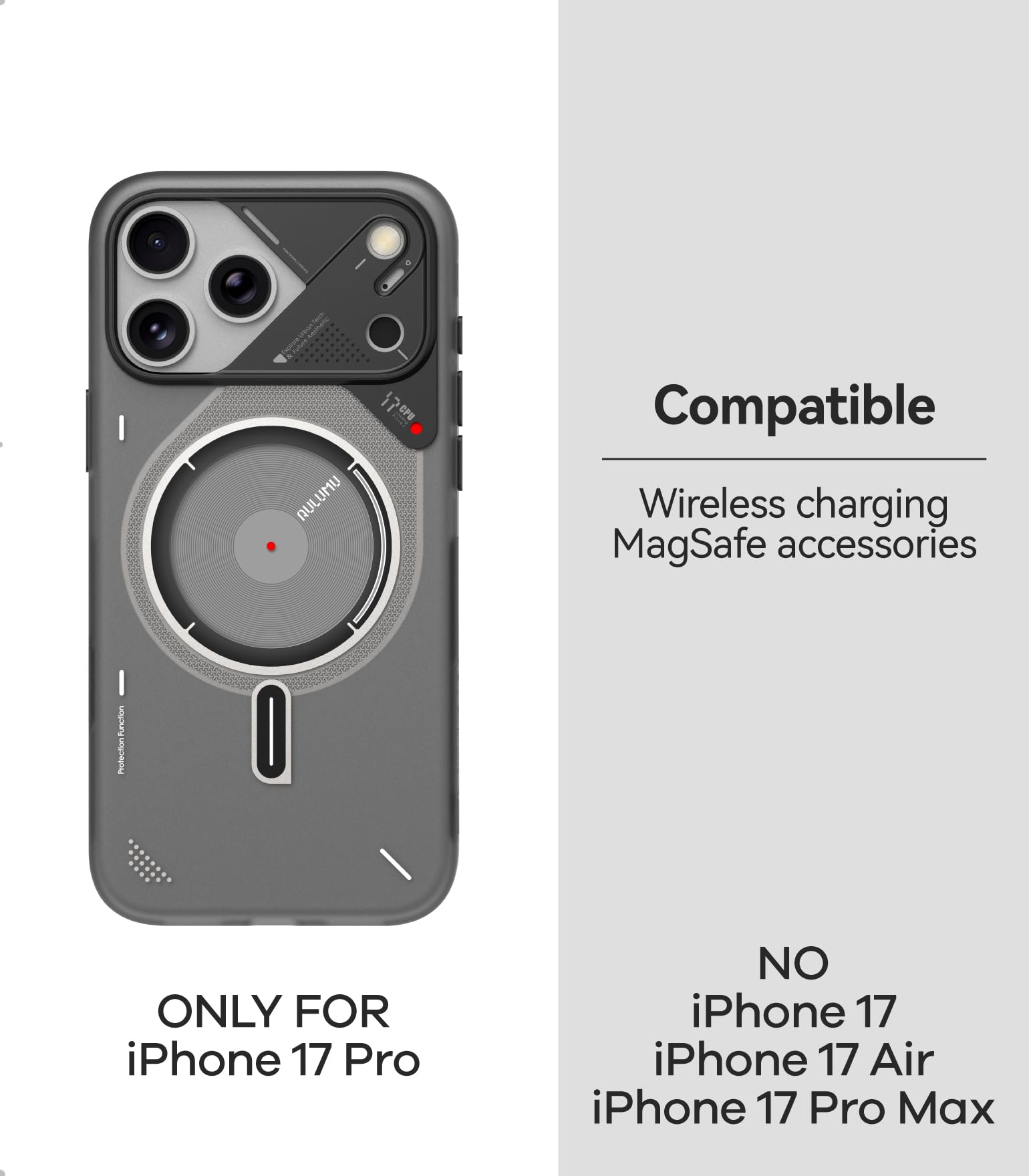 Amazon.co.jp: Aulumu A17 iPhone 17 Pro 半透明ケース(半透明グレー