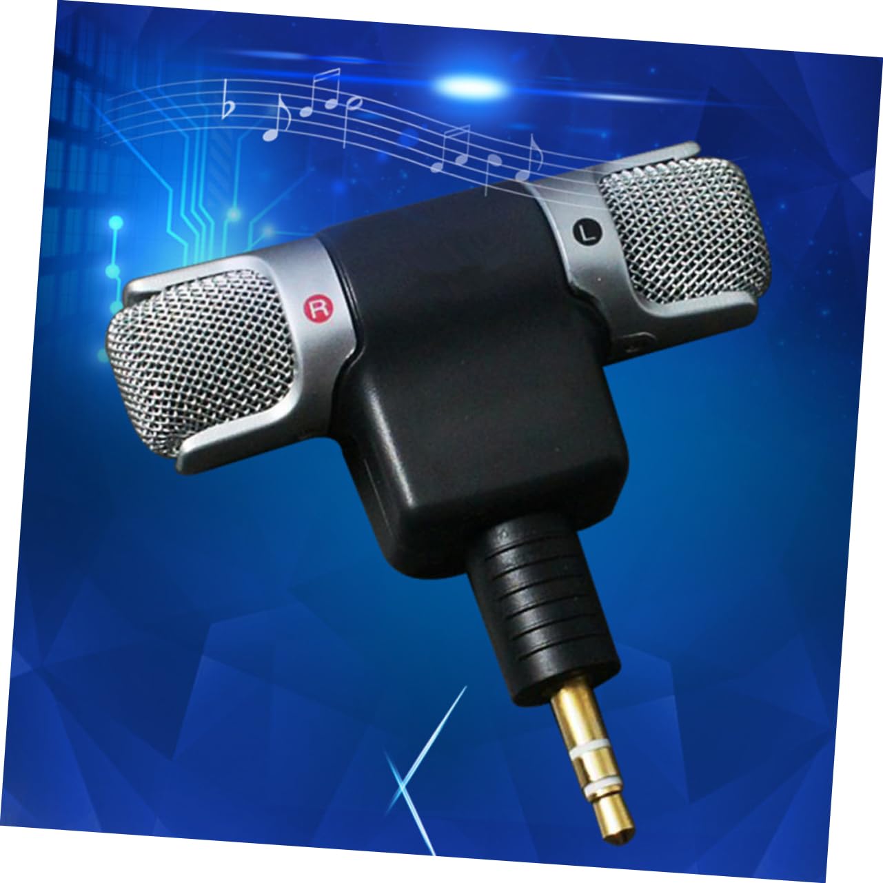 TEHAUX 1pc Mini Stereo Microphone Jack for PC Laptop Lightweight Omnidirectional Condenser Mic for Recording Online Meetings Gaming Voice Chats