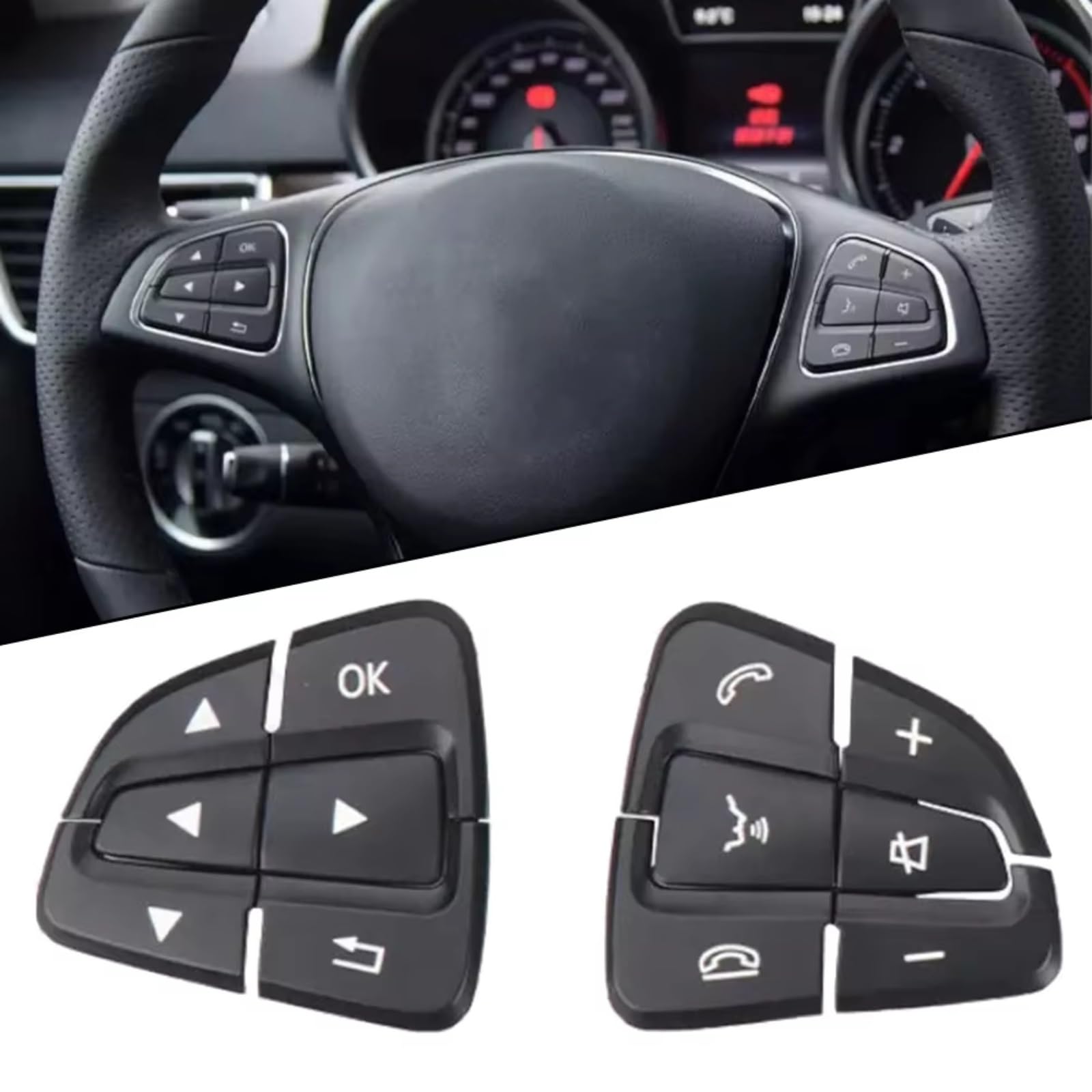Pulsanti Volante Universali Auto Compatibile Con Benz Per GLA 2014 2015 2016 2017 2018 Pulsante Interruttore Al Volante Dell'automobile Coperture Accessori A 099 905 07 00