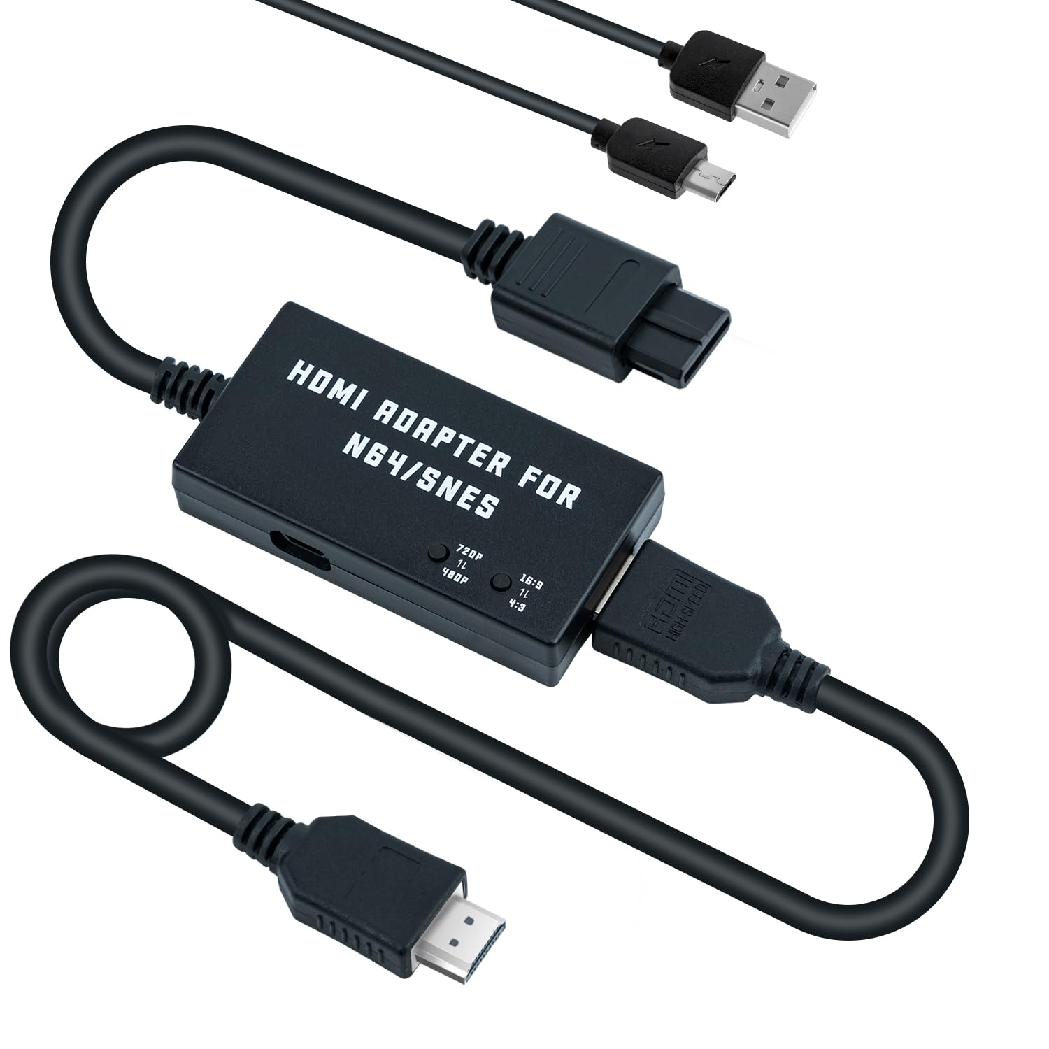 Mcbazel N64 a HDMI Convertitore Cavo HDMI per N64/SNES Console a Supporto HDTV 480p/720p/Audio Stereo/Aspect Ratio 16:9/4:3