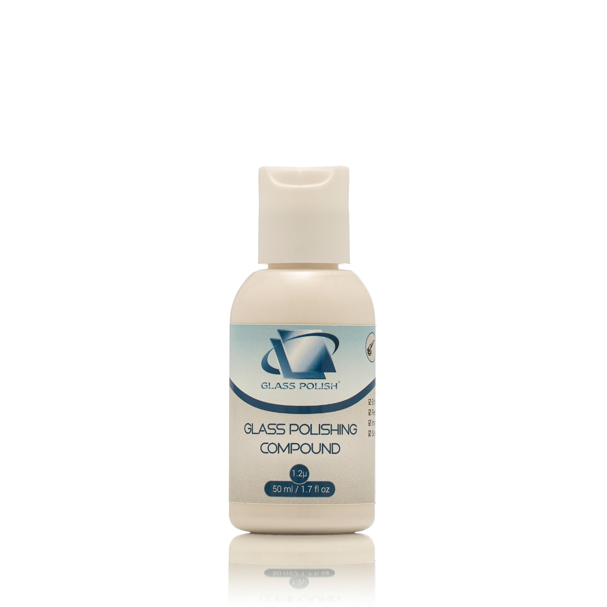 Glass Polish White 1.7Oz (50Ml) Glass Polishing Cerium Oxide Compound For Professional Optical Polishing Of All Glass Surfaces - 1.2 Microns - Gp14003