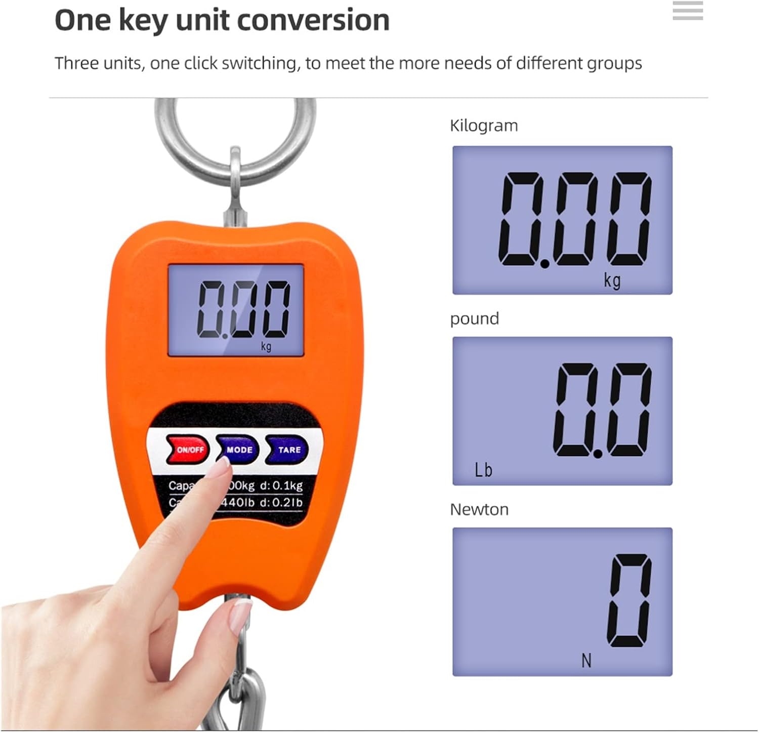 Industrial Platform scaleIndustrial Crane Scale 200kg 50gmini Crane scalePortable Digital scaleHeavy Duty Hook scaleStainless Steel Industrial Crane Scale (Black)