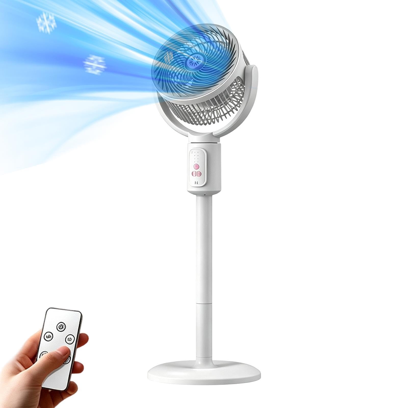 Ventilatore A Piantana Con Telecomando 5 Velocità 180° Oscillante Timer 8h | Ventilatore Circolazione Aria Per Cucina Ufficio Domestico Dormitorio Lavoro Studio Sonno Campeggio