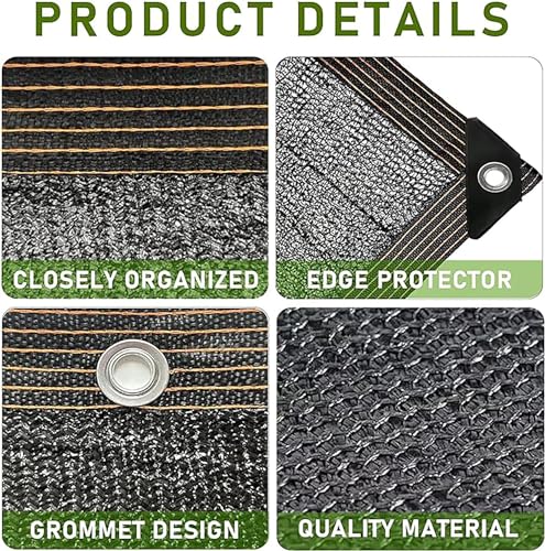 Schattierungsnetz 2x4M,Sonnenschutznetz mit ösen,Sichtschutzgewebe 90% Schattierwirkung,Sonnenschutznetz gewächshaus,Schattennetz Garten, Sonnenschutz Netz Schwarze