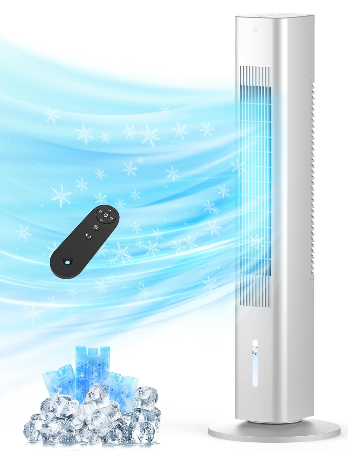 Windowless Portable Air Conditioner Evaporative Air Cooler w 1 2L Water Tank 3 Ice Packs 7H Timer 60