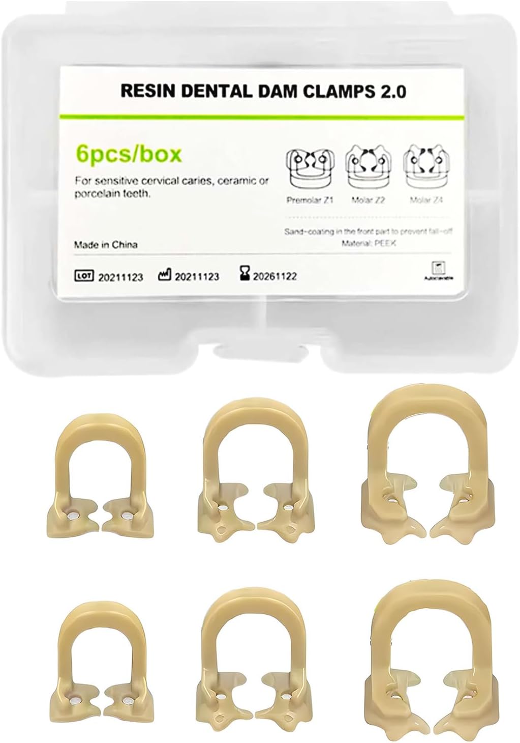 4 Pcs Dental Resin Rubber Dam Clamps Clip, Dental Resin Rubber Dam Clamps, Dam Soft Clamps Premolar Rubber Barrier Clip Resin Material.-4pcs