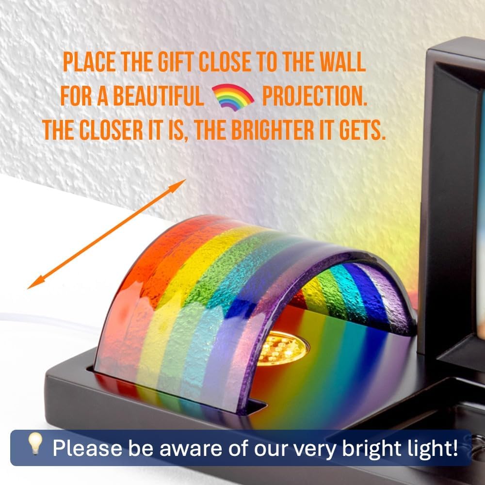 Capti Rainbow Bridge Light and Dog Photo Frame – Radiant Dog Memorial Gifts for Loss of Pet, Rainbow Glass Dog Memorial Frame, LED Light, for Sympathy, Bereavement, Grief and Loss of A Dog or Cat