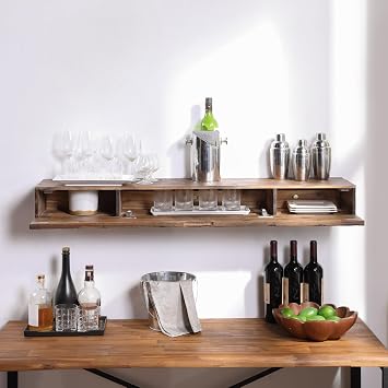 Distressed Floating Shelf Set with Hidden Storage (3 Pcs)