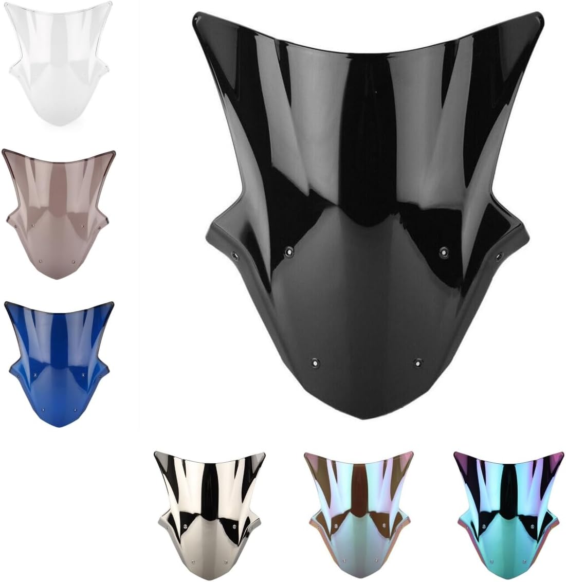 Motorcycle Front Windscreen ABS Plastic Windshield Protection Wind Deflector Screen Application for Kawasaki ZX10R ZX-10R 2011-2015 (Black)