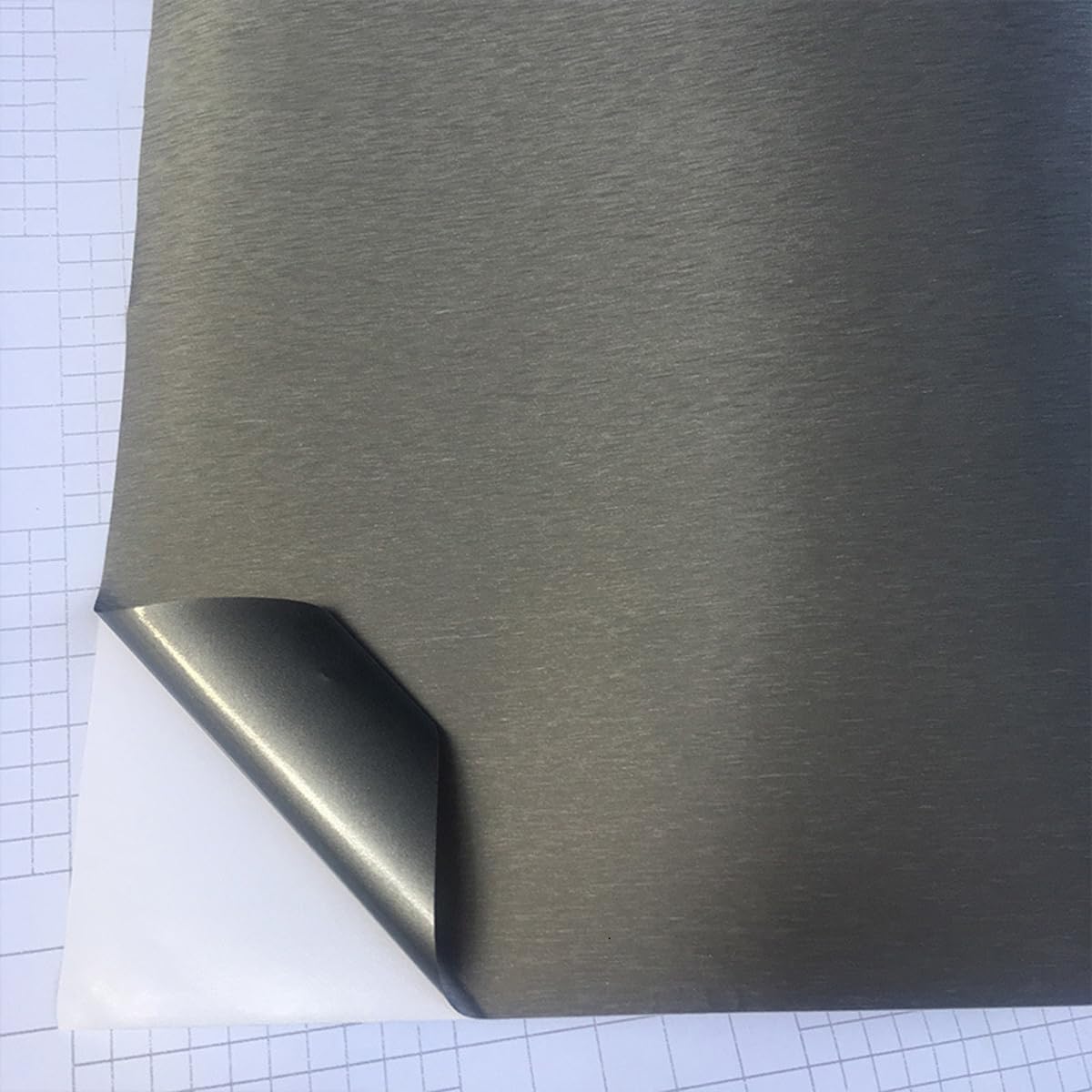 Brushed Car Vinyl Wrap Film, 19.68"x196.85" Self-Adhesive Bubble Free Automotive Decal for DIY Interior Exterior Decoration, Grey