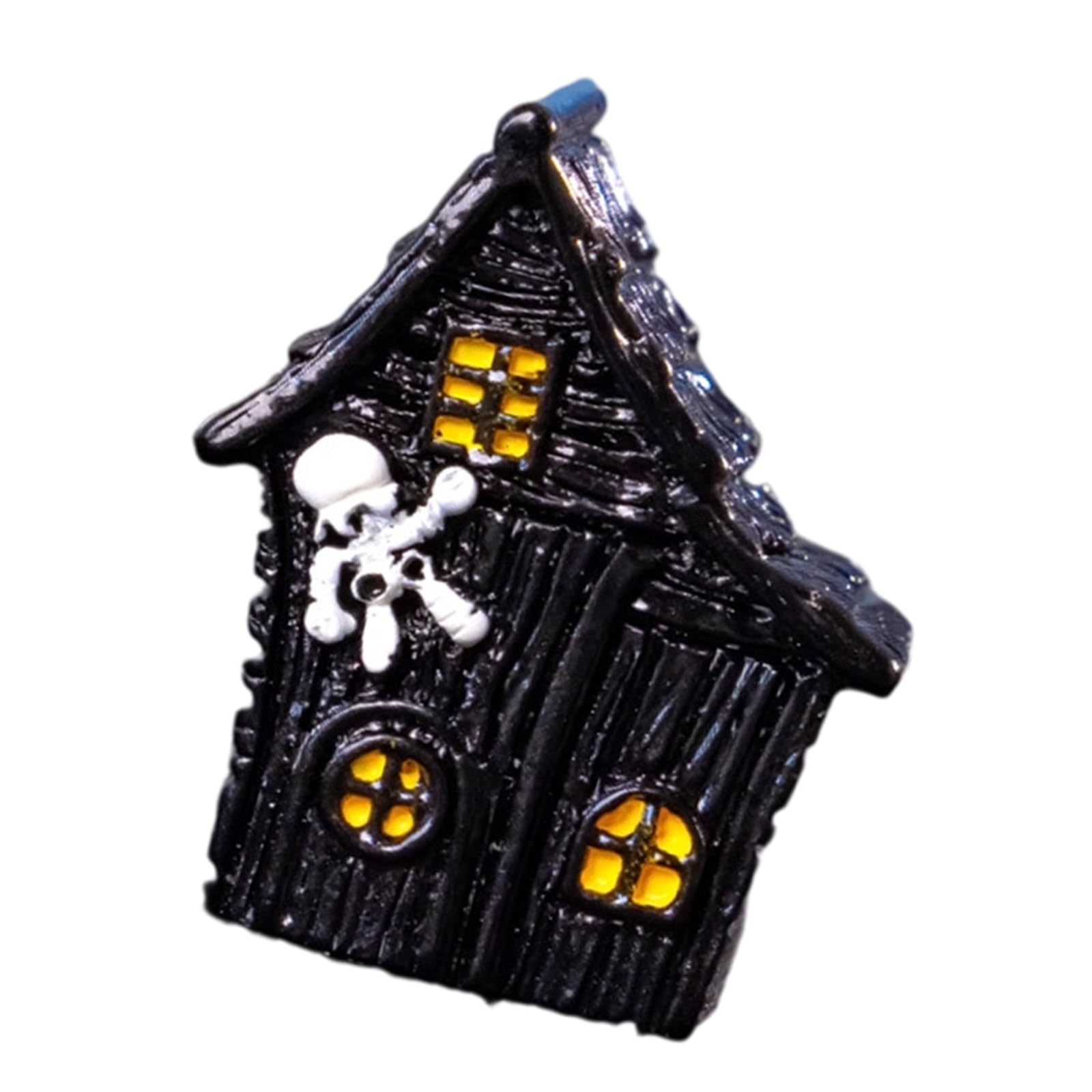 Tsophreniq Festival Resin Haunting Cottage Miniature Art Decoration Tabletop Display for Halloween Home Themes Contemporary Horror Theme Collectible