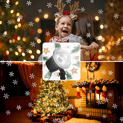 Christmas Projector Lights Outdoor, Weatherproof Snowflake Projector Lights Outdoor Indoor, Wider Lighting Range Led Christmas Snowfall Lights For Christmas Xmas Holiday Home Party Decoration #TOP6