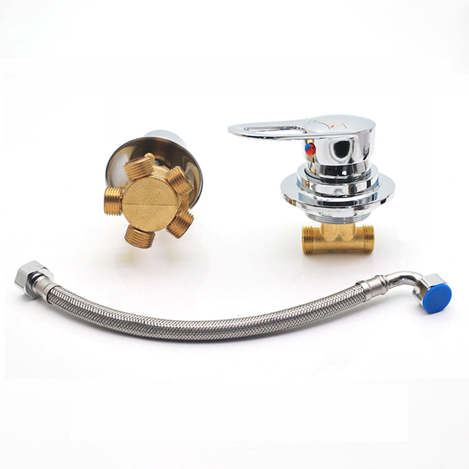 2/3/4/5 Way Split Shower Diverter Valve, Solid Brass Cold & Hot Water Mixer Bathroom Faucet Tap