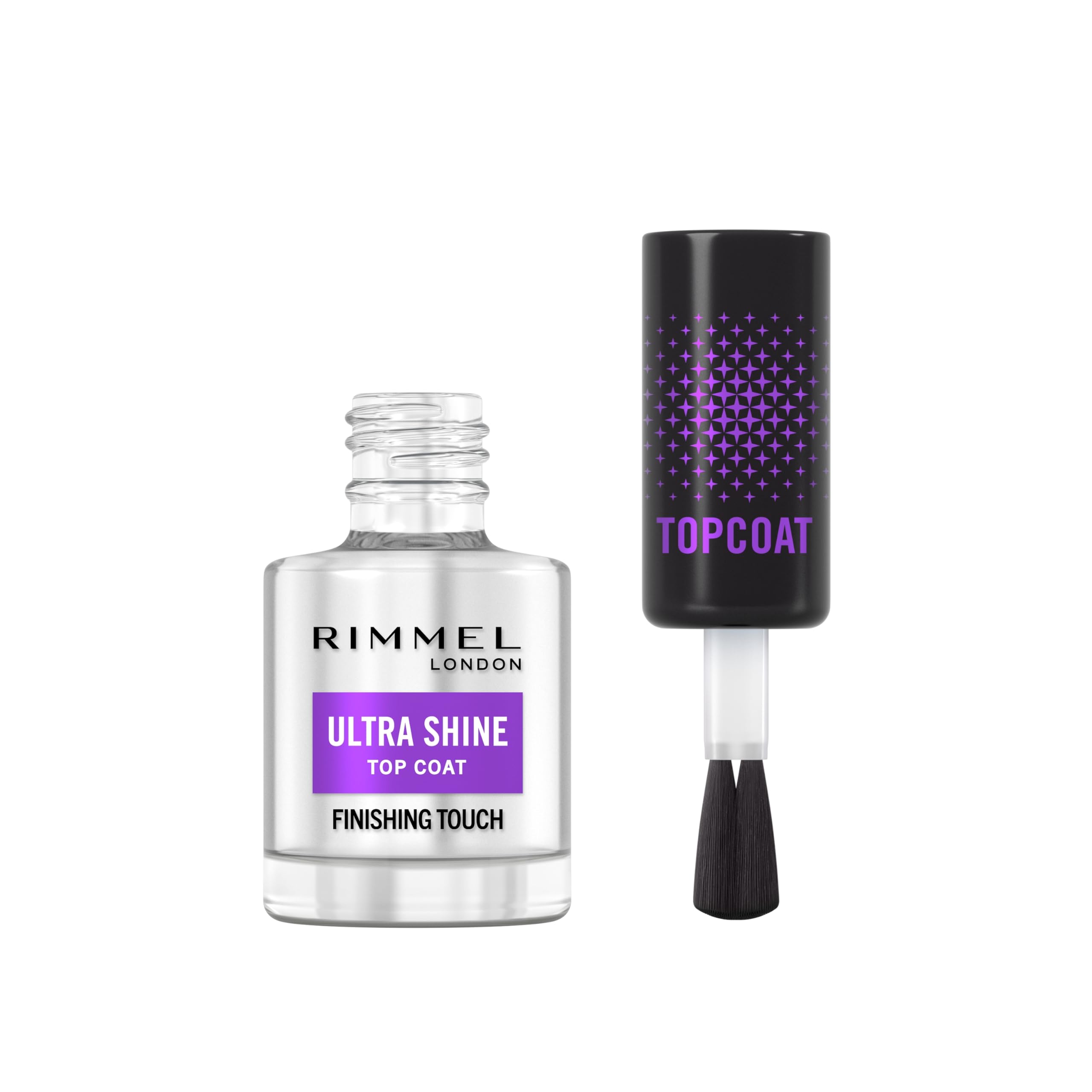 Rimmel London Ultra Shine Vernis top coat, effet ultra-brillant, fait durer la manucure, protège et sublime le vernis à ongles, formule vegan, 12 ml