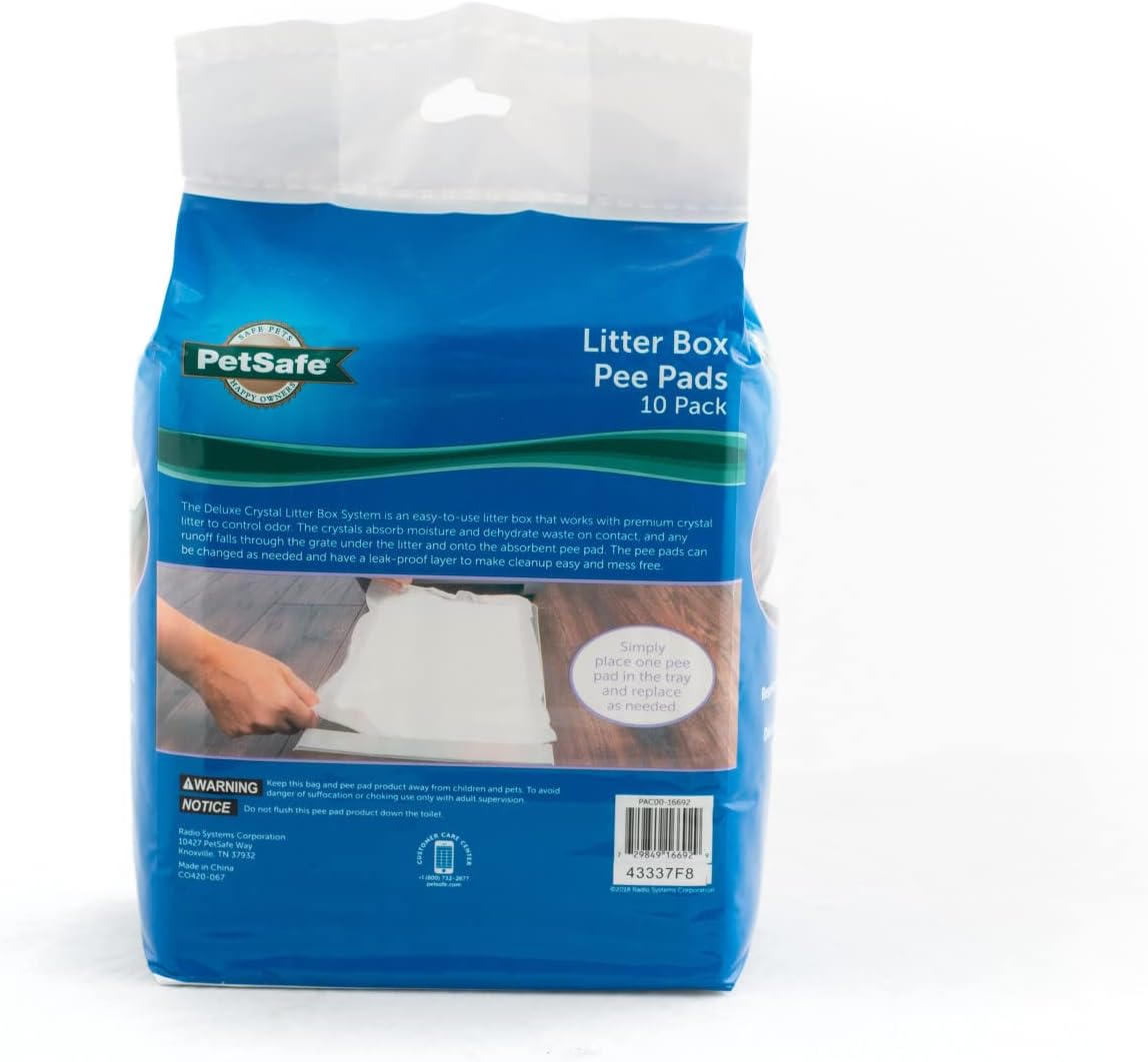 PetSafe Replacement Pee Pad, for PetSafe Deluxe Crystal Cat Litter Box System, from The Makers of The ScoopFree Self-Cleaning Cat Litter Box, 10-Pack
