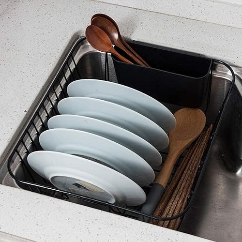 Miniatura 4 de OLOTU Escurridor de platos de metal para encimera de cocina recipiente de cuchillos y tenedor soporte multifuncional para utensilios accesorios de