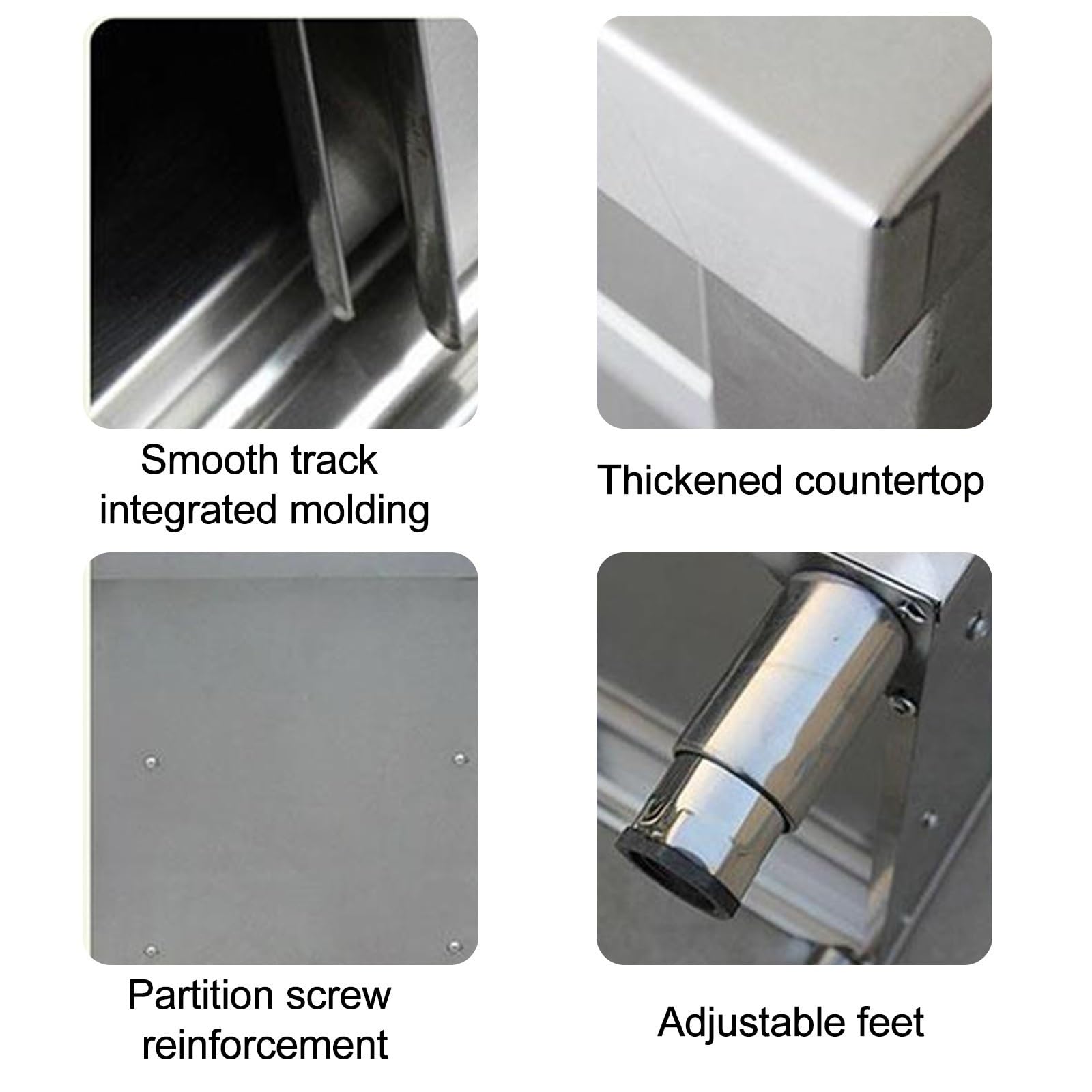 Tavolo di Preparazione in Acciaio Inossidabile, Tavolo Inox in Metallo, Tavolo da Lavoro Commerciale con Alzatina e Ripiano Inferiore for Cucina Ristorante (Size : L80cm W60cm H80cm)