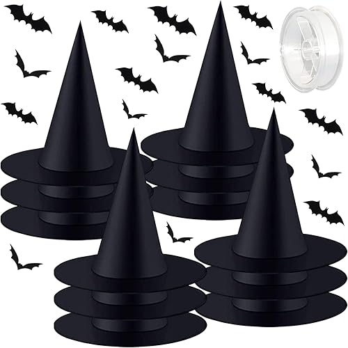 Miniatura 1 de Legigo Sombrero de bruja para disfraz de Halloween, sombrero de bruja colgante negro, accesorios de disfraz de bruja para Halloween, fiesta de